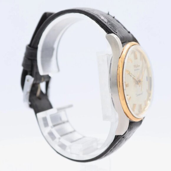 Vintage 32mm Wyler Dynawind Men\'s Automatic Wristwatch Swiss Two Tone Running main image 5